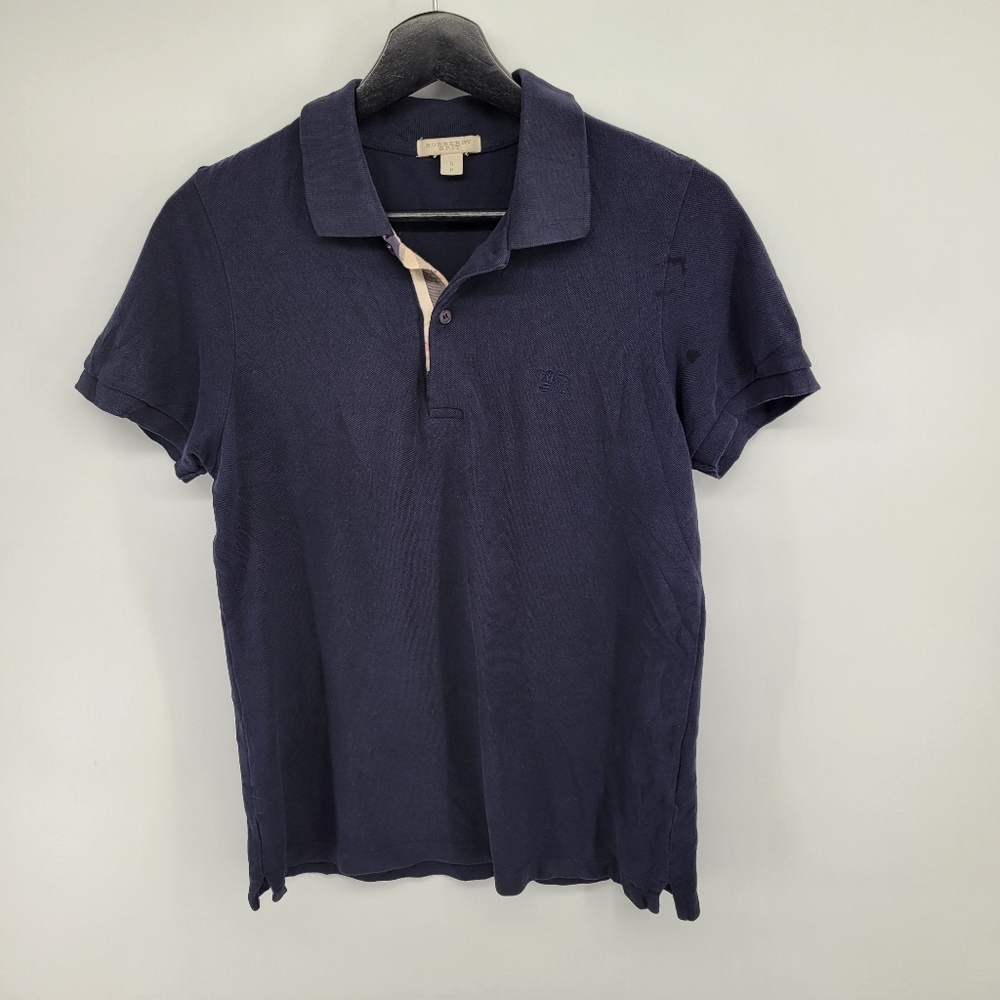 Burberry Womens Navy Polo Shirt Small Petite
